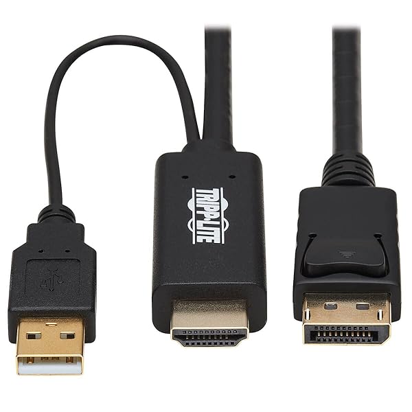 Tripp Lite HDMI to DisplayPort Adapter Cable 4K 2M - Active USB Power M/M (P567-02M) for High-Quality Video