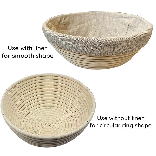 RoEsha 9 Inch Round Bread Banneton Proofing Basket Set of 2 for Sourdough Baking Tools for Home and Professional Bakers - View 4 of 7