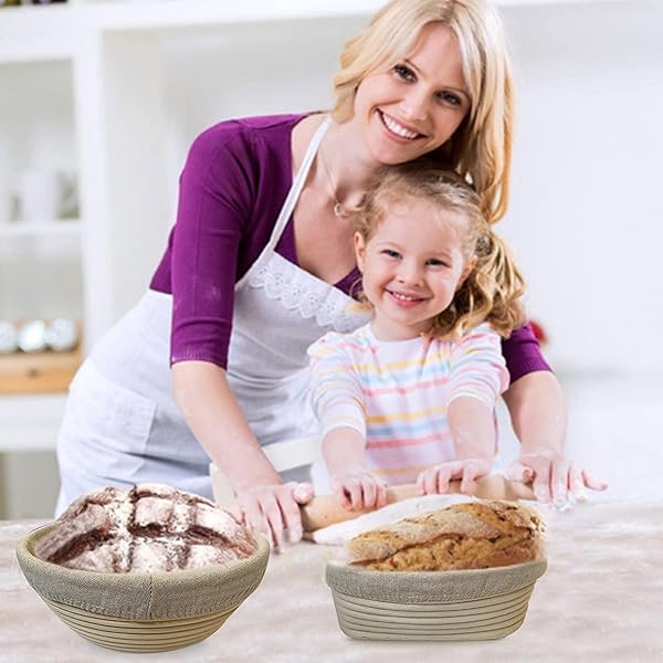 RoEsha 9 Inch Round Bread Banneton Proofing Basket Set of 2 for Sourdough Baking Tools for Home and Professional Bakers - View 7 of 7