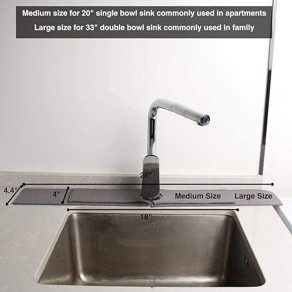 JUMYGEAR 18'' Kitchen Faucet Mat - Absorbent Splash Guard & Drip Catcher for Kitchen, Bathroom & RV | Microfiber Counter Protector - View 6 of 7