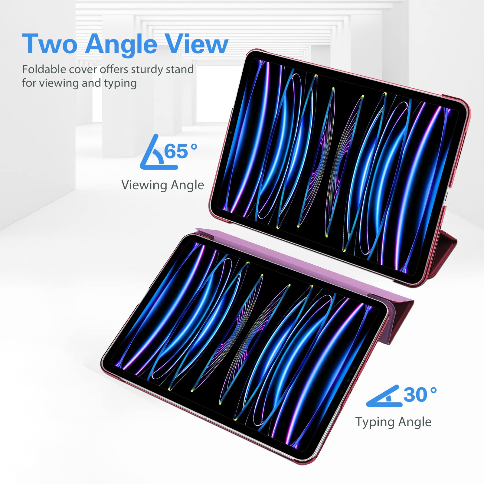 ProCase "ProCase Slim Hard Shell Cover for iPad Pro 11" (2018-2022) - Smart Stand Case in Wine Color" - View 6 of 9