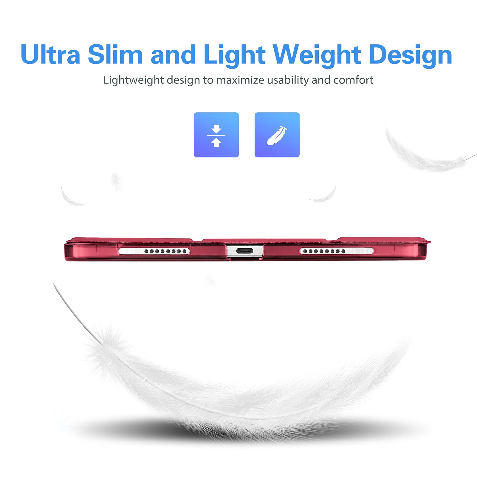 ProCase "ProCase Slim Hard Shell Cover for iPad Pro 11" (2018-2022) - Smart Stand Case in Wine Color" - View 8 of 9