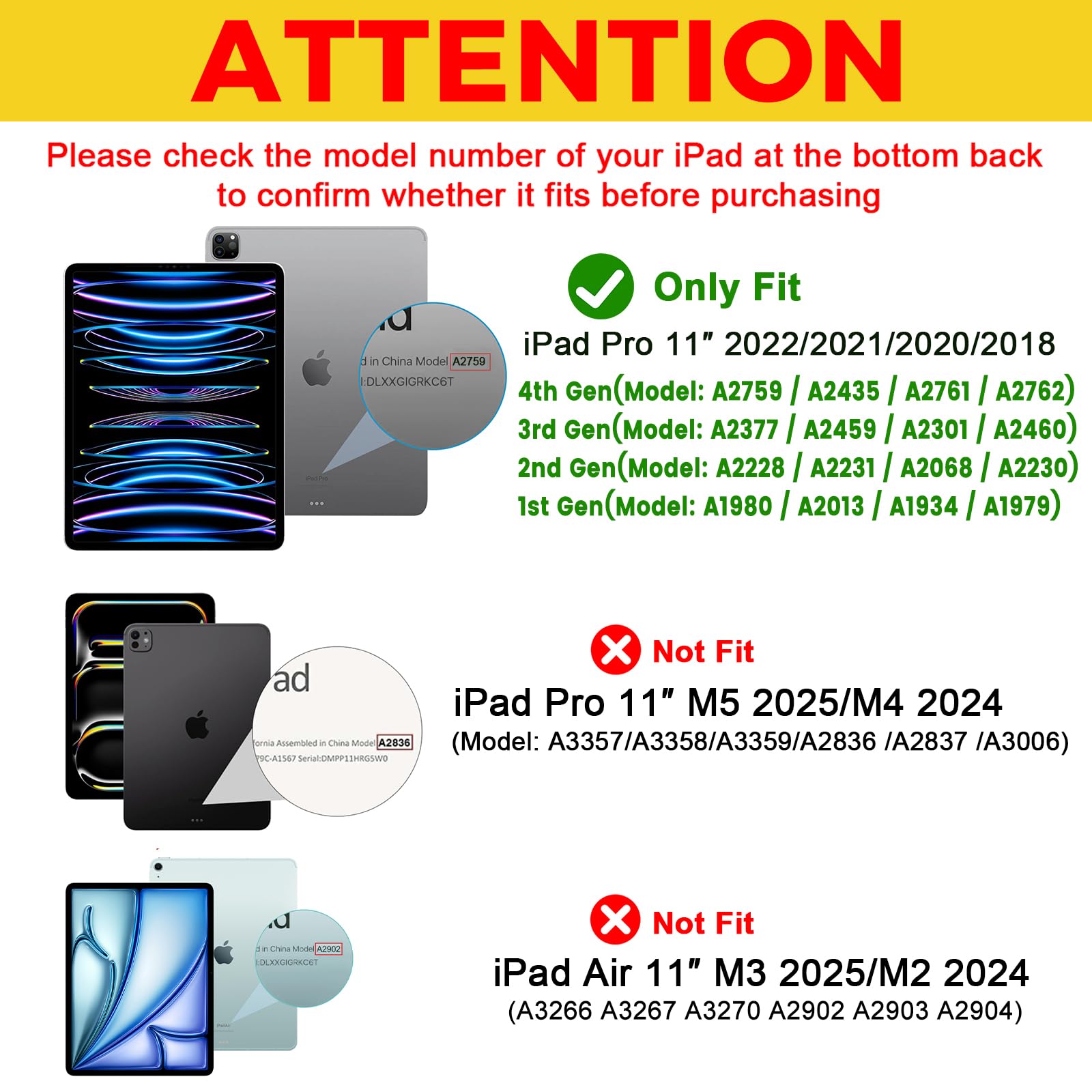 ProCase ProCase iPad Pro 11 Inch Case 2022 2021 2020 Triple Fold Protective Ultra Thin Lightweight Stand Cover Black - View 2 of 9