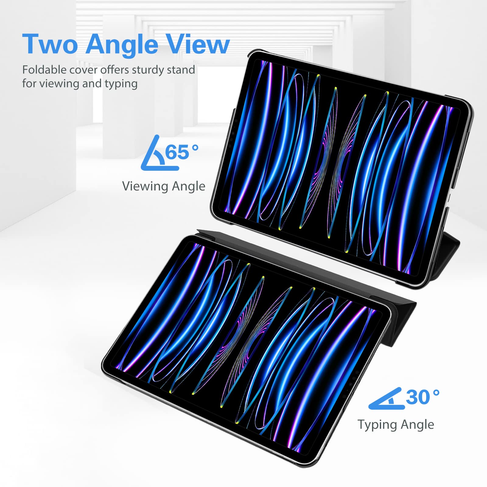 ProCase ProCase iPad Pro 11 Inch Case 2022 2021 2020 Triple Fold Protective Ultra Thin Lightweight Stand Cover Black - View 6 of 9