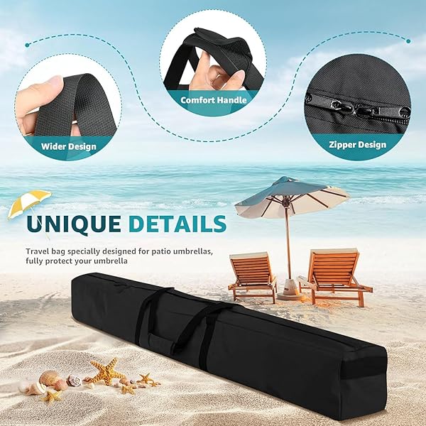 boyspringg "Buy Boyspringg 67" Waterproof Patio Umbrella Storage Bag - Durable Outdoor Carrying Bag for Beach & Steel Stand" - View 5 of 8