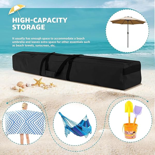 boyspringg "Buy Boyspringg 67" Waterproof Patio Umbrella Storage Bag - Durable Outdoor Carrying Bag for Beach & Steel Stand" - View 7 of 8