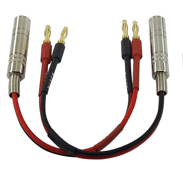 WJSTN WJSTN 1/4 TS to Banana Plug Speaker Cable 6.35 mm 1/4" Female to Banana Plug Speaker Mono Adapter 8 inches 2pack - View 7 of 8