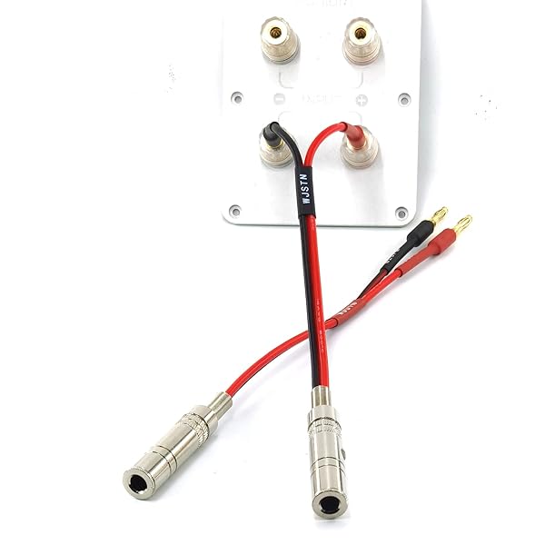 WJSTN WJSTN 1/4 TS to Banana Plug Speaker Cable 6.35 mm 1/4" Female to Banana Plug Speaker Mono Adapter 8 inches 2pack - View 8 of 8