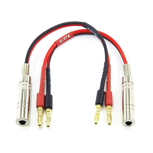 WJSTN WJSTN 1/4 TS to Banana Plug Speaker Cable 6.35 mm 1/4" Female to Banana Plug Speaker Mono Adapter 8 inches 2pack - View 2 of 8
