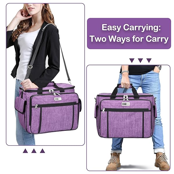 CAB55 CAB55 Purple Sewing Machine Case Carrying Bag with Removable Padding for Sewing Machine and Accessories 17x13x14 - View 8 of 9