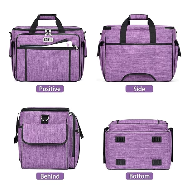CAB55 CAB55 Purple Sewing Machine Case Carrying Bag with Removable Padding for Sewing Machine and Accessories 17x13x14 - View 9 of 9