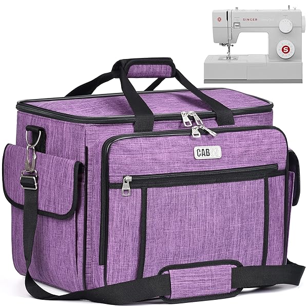 CAB55 CAB55 Purple Sewing Machine Case Carrying Bag with Removable Padding for Sewing Machine and Accessories 17x13x14