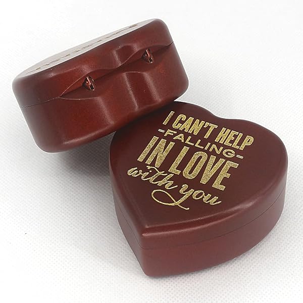 SOFTALK SOFTALK Heart-Shaped Music Box - Perfect Retro Gift for Christmas, Birthdays & Valentine's Day (Wine Red, 'Can't Help Falling in Love') - View 5 of 8