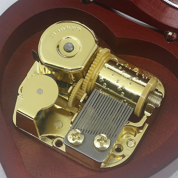 SOFTALK SOFTALK Heart-Shaped Music Box - Perfect Retro Gift for Christmas, Birthdays & Valentine's Day (Wine Red, 'Can't Help Falling in Love') - View 6 of 8