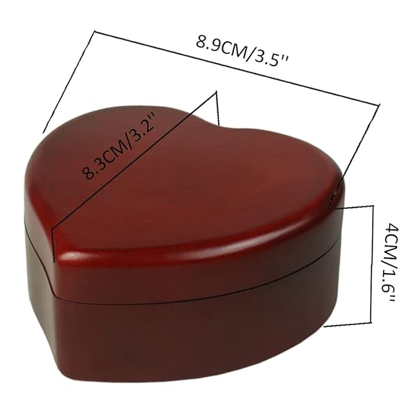 SOFTALK SOFTALK Heart-Shaped Music Box - Perfect Retro Gift for Christmas, Birthdays & Valentine's Day (Wine Red, 'Can't Help Falling in Love') - View 8 of 8