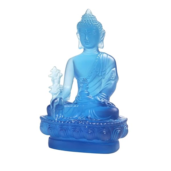 Acxico Acxico 1Pcs Buddha Medicine Figure Statue - Feng Shui Resin Altar Decor for Spiritual Harmony