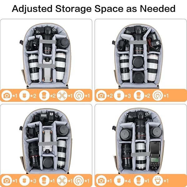 MOSISO MOSISO Waterproof Camera Backpack for DSLR SLR Mirrorless with Tripod Holder and Laptop Compartment Compatible with Canon Nikon Sony Camel - View 4 of 9