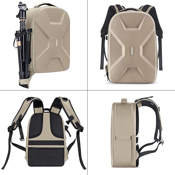 MOSISO MOSISO Waterproof Camera Backpack for DSLR SLR Mirrorless with Tripod Holder and Laptop Compartment Compatible with Canon Nikon Sony Camel - View 6 of 9