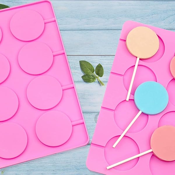 HYCSC HYCSC Silicone Lollipop Molds 8 Capacity Large Sucker Molds for Chocolate Hard Candy Ice Molds Perfect for Lollipops and Cake Pops 2PCS - View 6 of 8