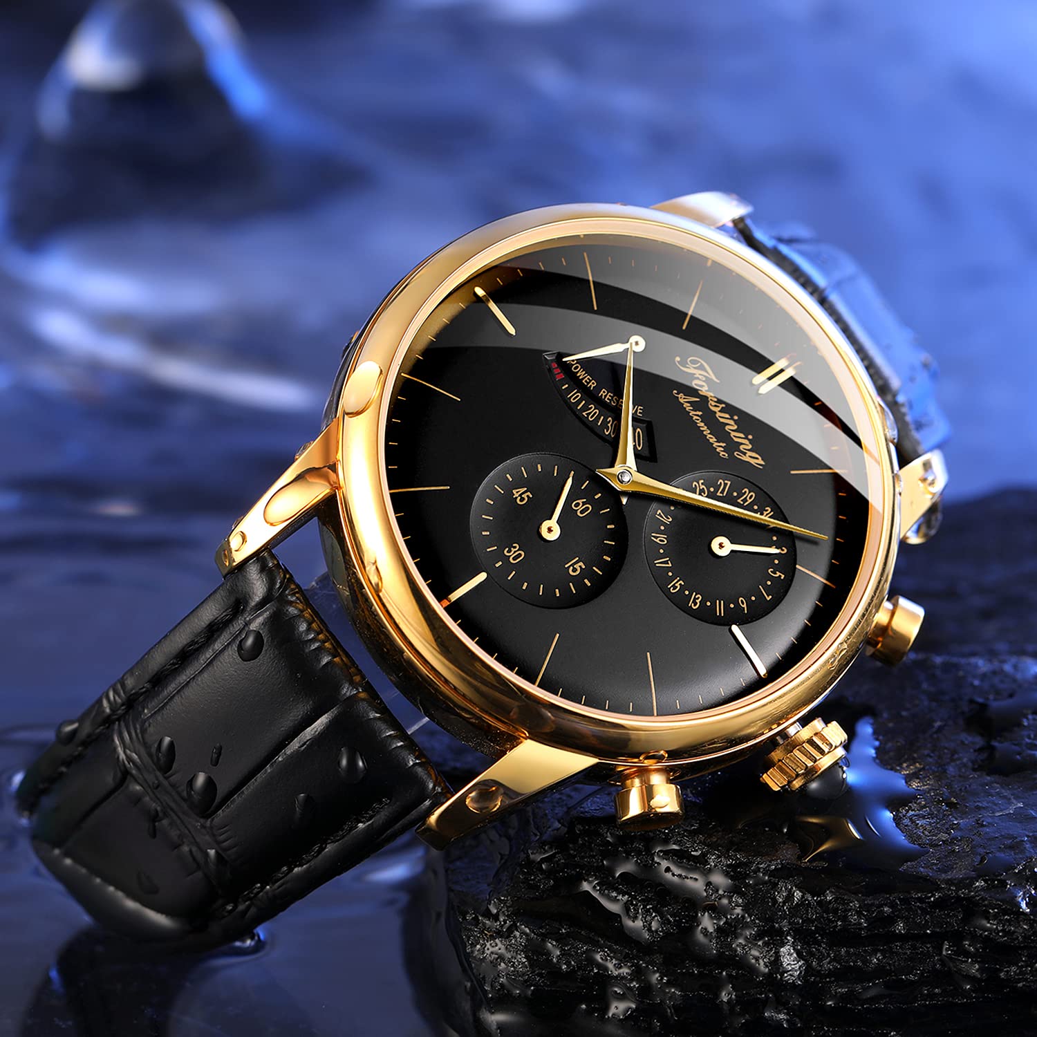 FORSINING Men Automatic Watch Power Reserve Date Display Fashion Mechanical Wristwatch - View 5 of 6