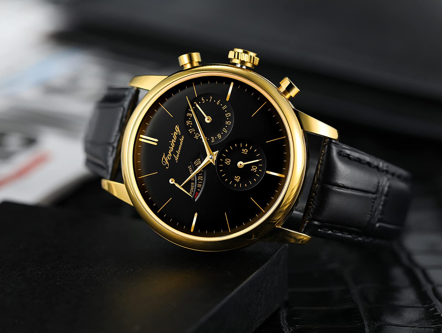 FORSINING Men Automatic Watch Power Reserve Date Display Fashion Mechanical Wristwatch - View 6 of 6