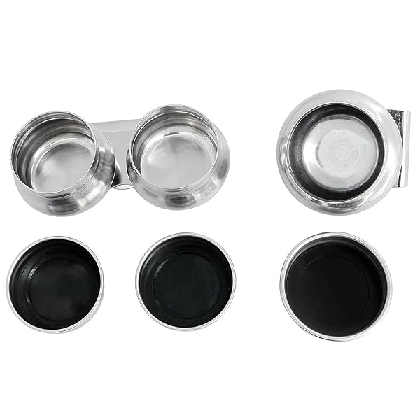 Longdex Longdex 3PCS Palette Cup Kit: Stainless Steel Double Dipper & Single Container for Acrylic/Oil Paint - View 3 of 6