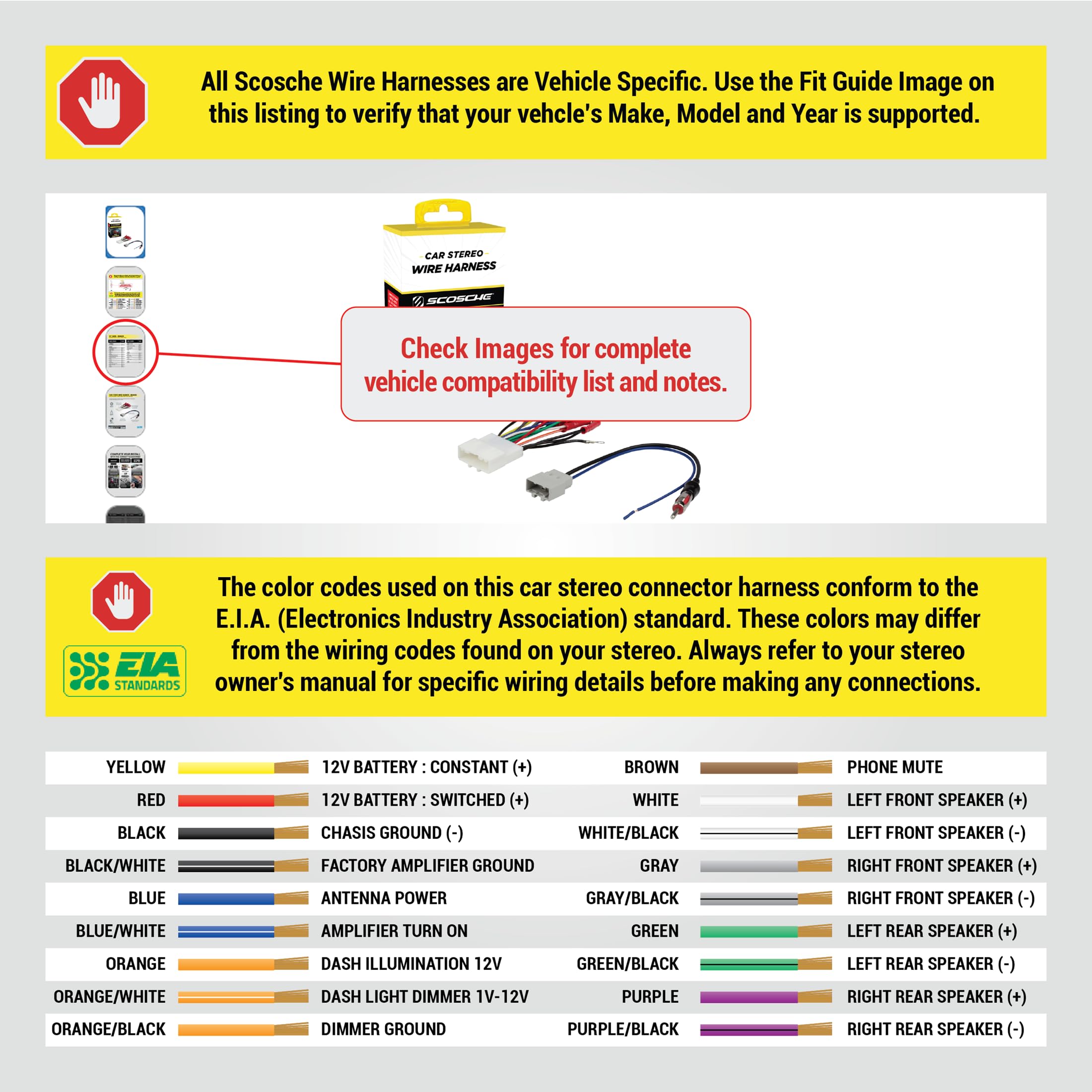 Scosche Scosche NN4A2B Wire Harness & Antenna Adapter for 2007-19 Nissan, Subaru, Suzuki - Vehicle Compatibility Guide - View 2 of 8