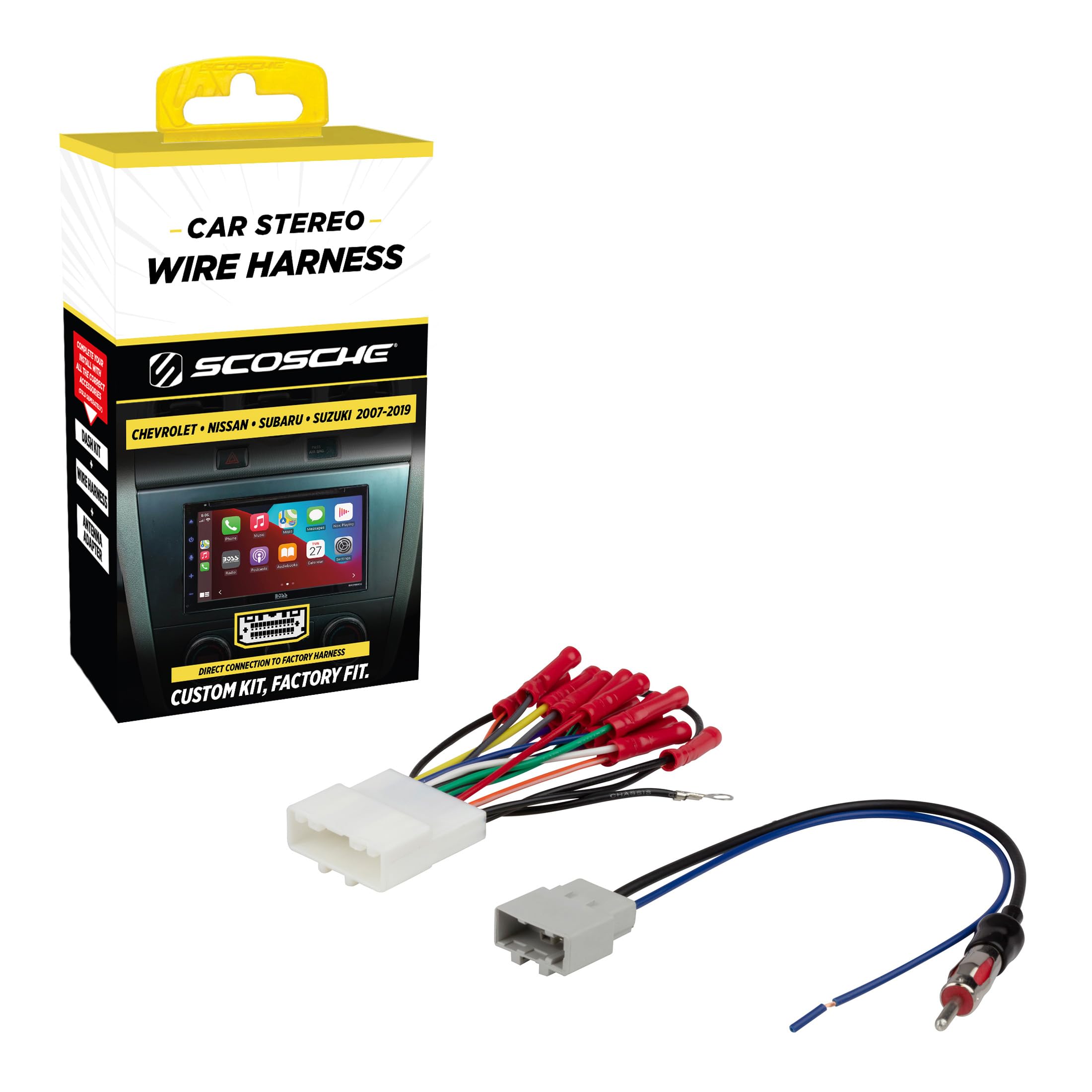 Scosche NN4A2B Wire Harness & Antenna Adapter for 2007-19 Nissan, Subaru, Suzuki - Vehicle Compatibility Guide