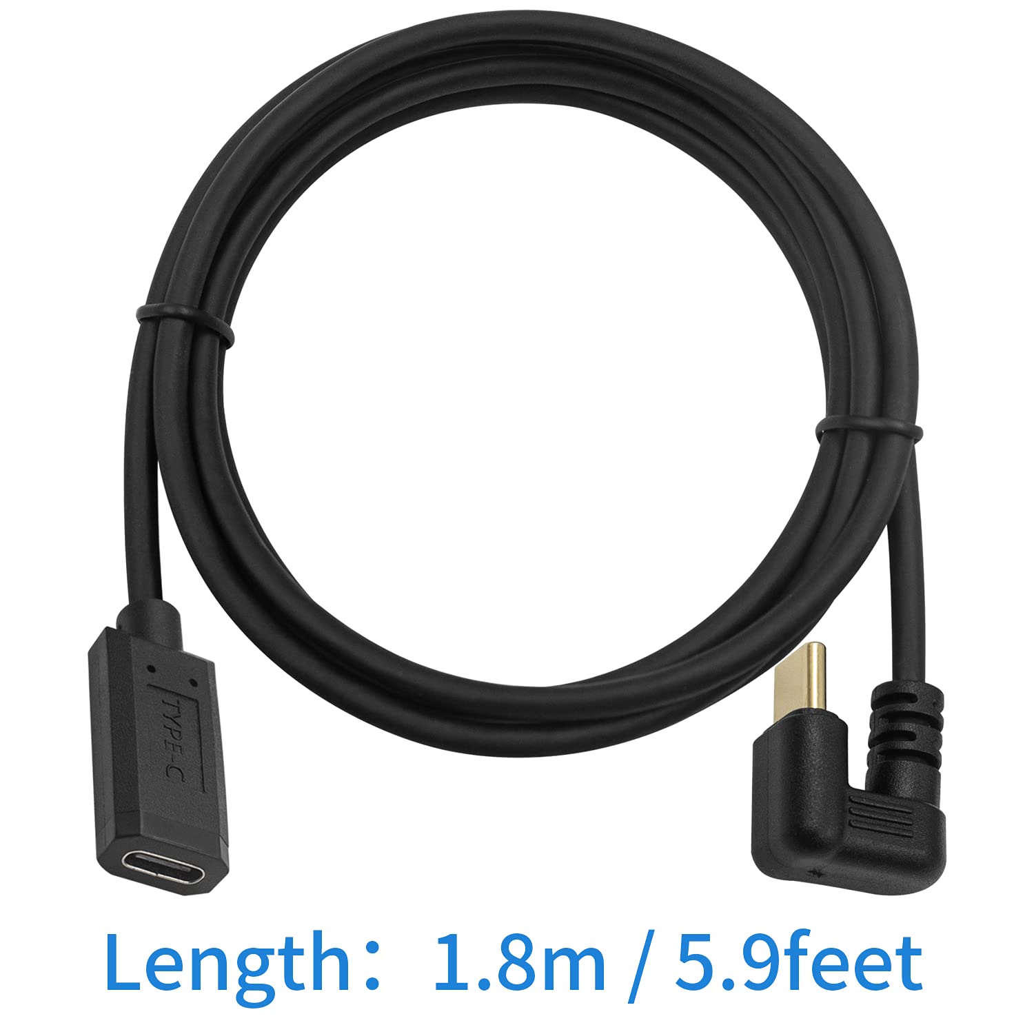 Poyiccot Poyiccot 6ft USB Type C Extension Cable 10Gbps 60W U Shape Male to Female 180 Degree Extender for Smartphone and MacBook - View 7 of 7