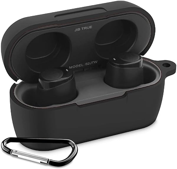 JIB True Case Cover for Skullcandy Jib True Wireless Earbuds - Black Silicone Sleeve Replacement