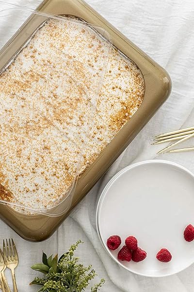 Fancy Panz Fancy Panz Gold Glitter Serving Tray for Food Made in USA Stackable Aluminum Pan Holders 9x13x2 Travel Casserole Carrier - View 5 of 7