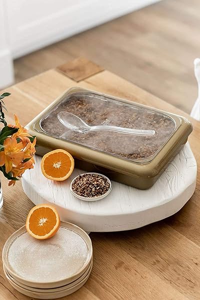 Fancy Panz Fancy Panz Gold Glitter Serving Tray for Food Made in USA Stackable Aluminum Pan Holders 9x13x2 Travel Casserole Carrier - View 6 of 7