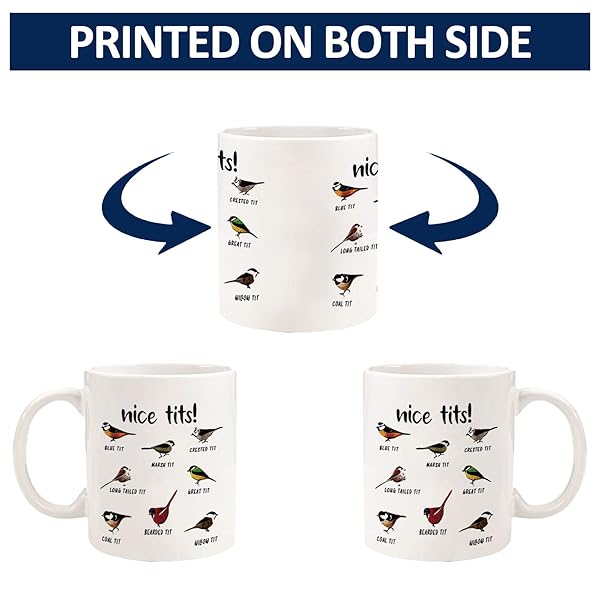 Jigfoxy Jigfoxy Nice Tits Bird Mug Funny Coffee Mugs for Bird Lovers 11 Oz Gift for Men and Women - View 5 of 9