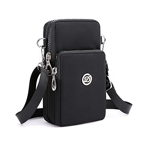 Stylish Cell Phone Purse Crossbody Bag for Samsung Galaxy S24 Ultra & More - Black Shoulder Wallet Pouch & Armband