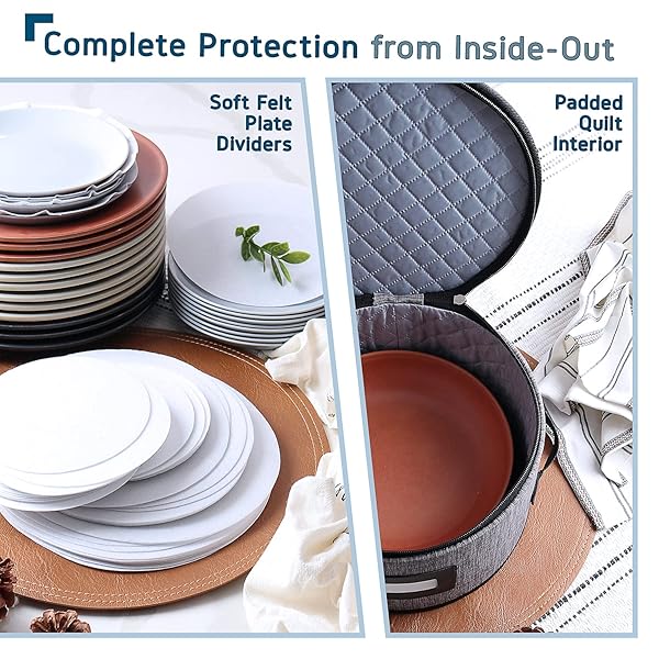 STORAGEBUD Fine China Hard Shell Dish Organizer 5 Piece Stackable Mug and Plate Storage Containers with Dividers for Easy Moving and Seasonal Storage - View 7 of 8