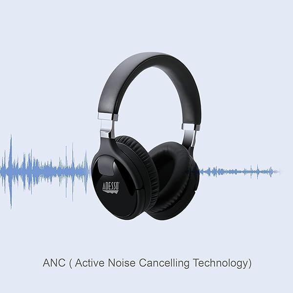 Adesso Top Bluetooth Active Noise Cancellation Headphones with Built-in Microphone for Ultimate Sound Experience - View 9 of 11