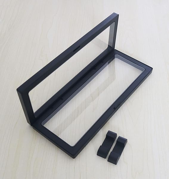 HillSpring Coin Display Frame Clear 3D Floating Holder Box Case for Challenge Coins Medals Jewelry 9 Inch Black Rectangle - View 6 of 7