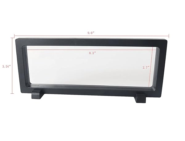 HillSpring Coin Display Frame Clear 3D Floating Holder Box Case for Challenge Coins Medals Jewelry 9 Inch Black Rectangle - View 7 of 7