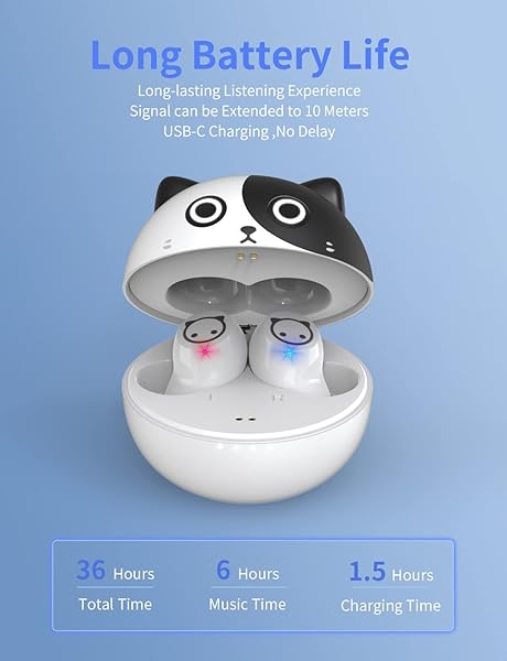 AMAFACE AMAFACE Wireless Earbuds with Microphone Cartoon Design 32H Playtime Waterproof HiFi Stereo Earphones for Kids and Adults - View 5 of 8