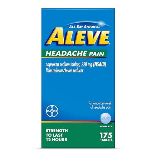 Aleve Aleve Headache Pain Reliever - Fast Relief with Naproxen Sodium, 175 Count Tablets for Adults