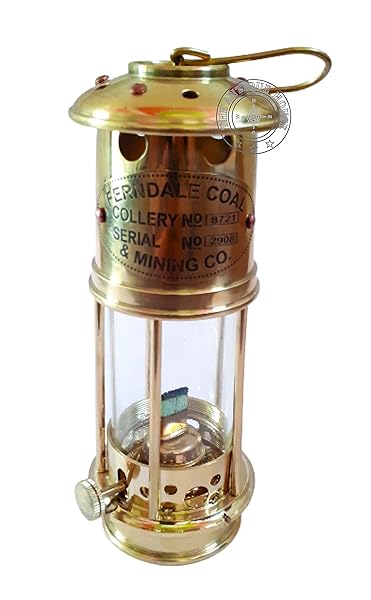 THE ANTIQUE HOUSE Brass 7 Inch Miner Lamp Antique Maritime Ship Boat Oil Lantern Home Decor Gift - View 4 of 7