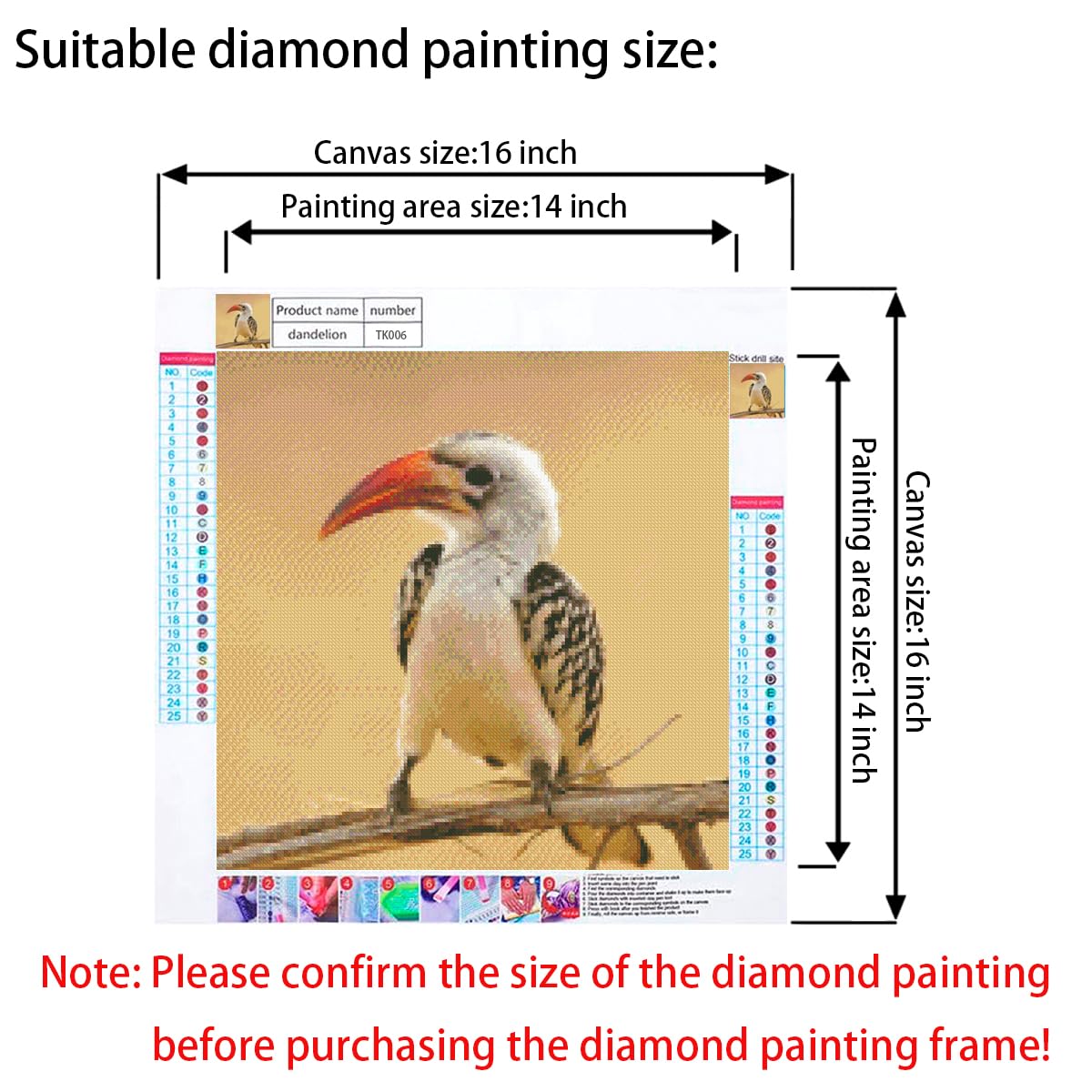 Mxtallup 16x16 Diamond Painting Frames for 14x14 Inch Pictures in Black Wood Display Your Art Beautifully - View 4 of 7