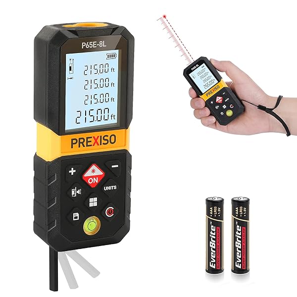 Prexiso PREXISO 215Ft Laser Measure Tool - Accurate Diagonal Measurement, Pythagorean Mode & 100 Data Sets Storage