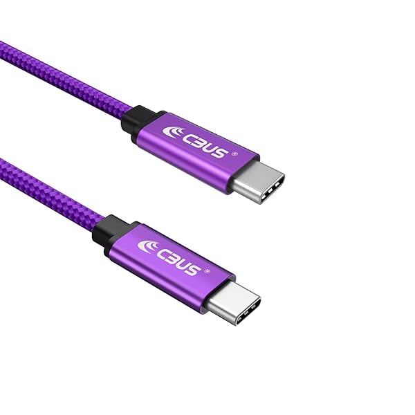 CBUS CBUS 10ft USB C to C Fast Charging Cable Heavy-Duty Braided Cord for iPhone 16 15 Pro Max iPad Pro Galaxy S24 S23 Motorola Google Pixel Purple - View 6 of 6