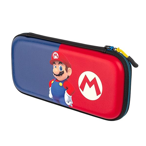 PDP Buy PDP Gaming Nintendo Switch Slim Deluxe Travel Case - OLED Protection & 14 Game Holder in Mario Blue/Red - View 4 of 10