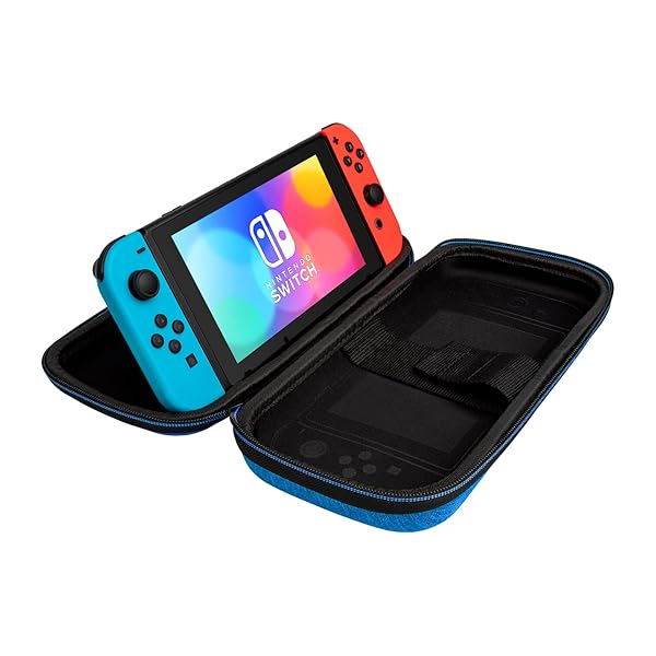 PDP Buy PDP Gaming Nintendo Switch Slim Deluxe Travel Case - OLED Protection & 14 Game Holder in Mario Blue/Red - View 8 of 10