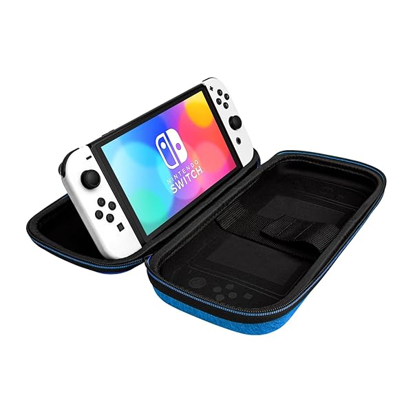 PDP Buy PDP Gaming Nintendo Switch Slim Deluxe Travel Case - OLED Protection & 14 Game Holder in Mario Blue/Red - View 9 of 10