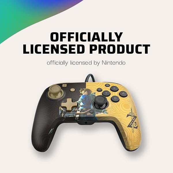 PDP Buy PDP REMATCH Enhanced Wired Nintendo Switch Pro Controller - Zelda Gold/Black, Compatible with Switch Lite/OLED - View 6 of 10