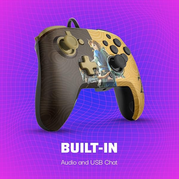 PDP Buy PDP REMATCH Enhanced Wired Nintendo Switch Pro Controller - Zelda Gold/Black, Compatible with Switch Lite/OLED - View 7 of 10
