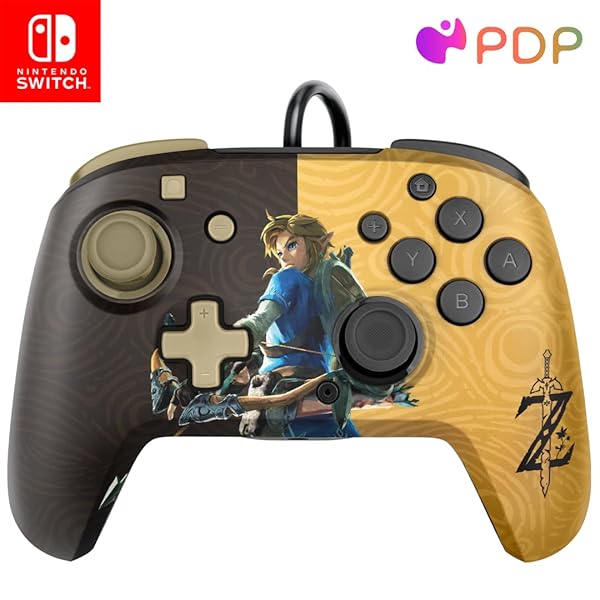 PDP Buy PDP REMATCH Enhanced Wired Nintendo Switch Pro Controller - Zelda Gold/Black, Compatible with Switch Lite/OLED - View 2 of 10